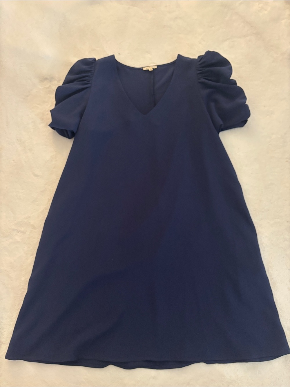 JODIFL Navy V-Neck Short Sleeve Shift Dress